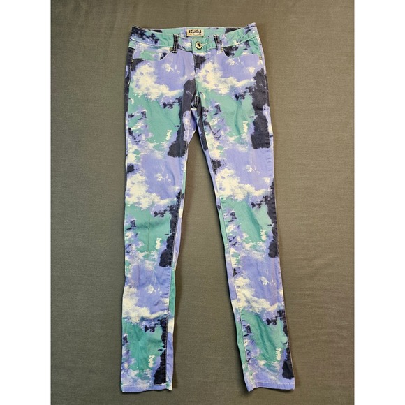 Mudd Denim - Y2K Mudd Tie Dye Skinny Jeans Purple Green Blue White Stretchy Size 3